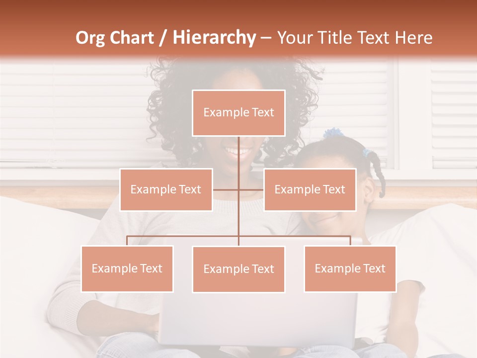 A Woman And Child Sitting On A Bed With A Laptop PowerPoint Template