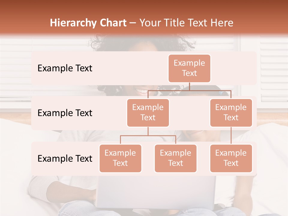 A Woman And Child Sitting On A Bed With A Laptop PowerPoint Template