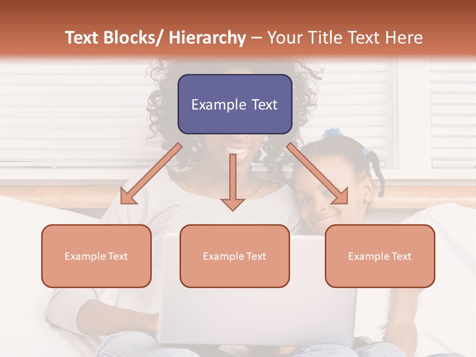 A Woman And Child Sitting On A Bed With A Laptop PowerPoint Template