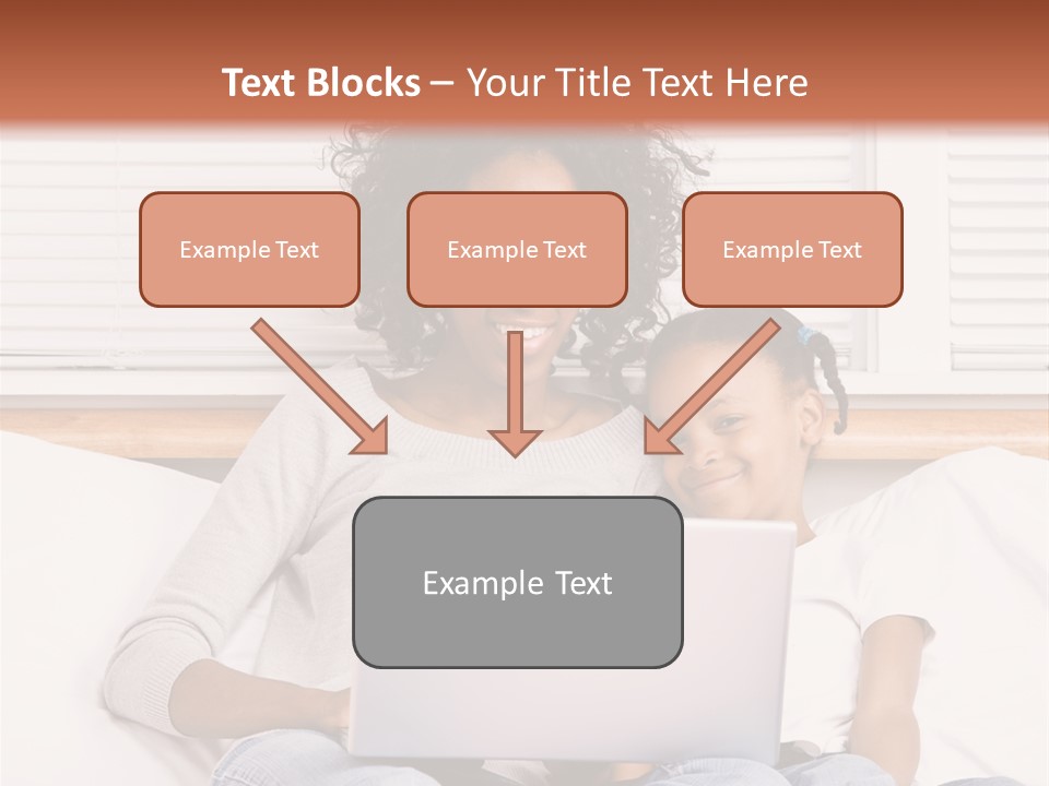 A Woman And Child Sitting On A Bed With A Laptop PowerPoint Template