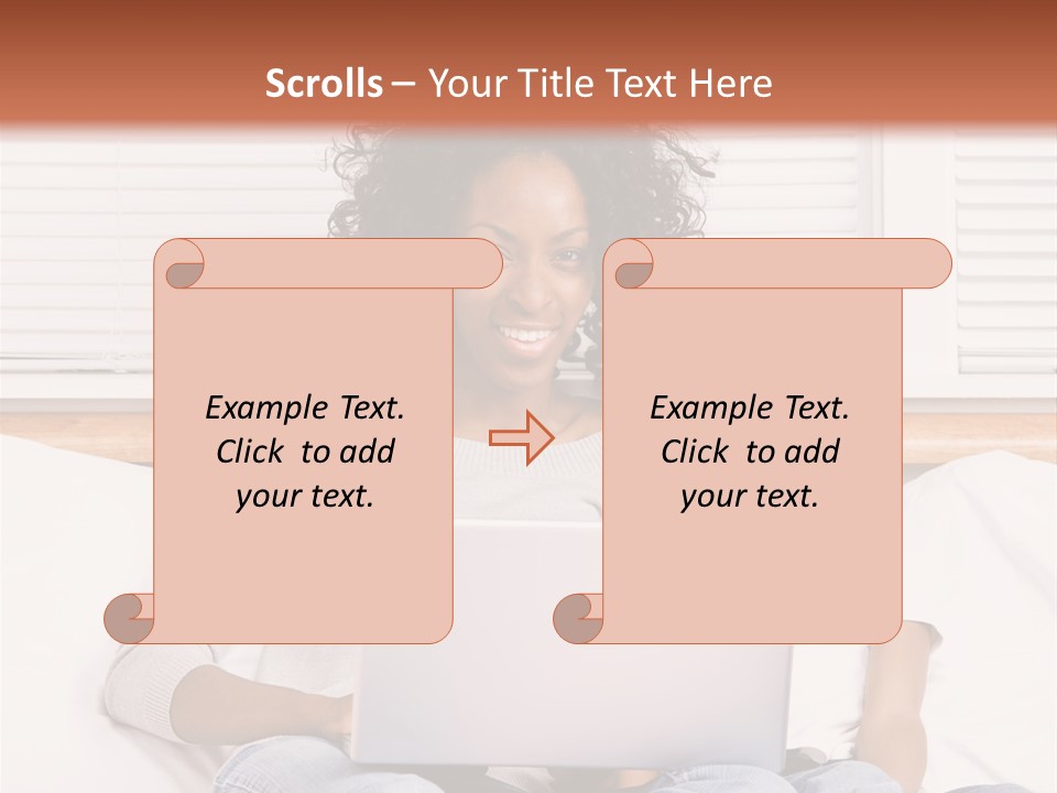 A Woman And Child Sitting On A Bed With A Laptop PowerPoint Template