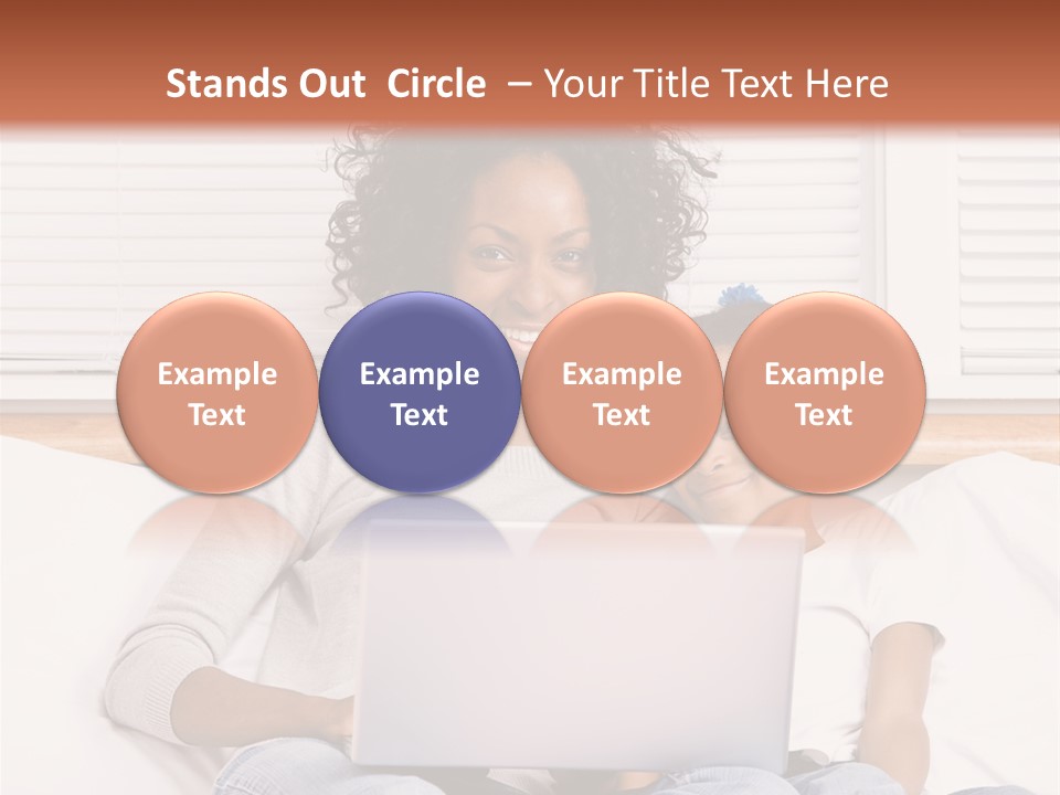 A Woman And Child Sitting On A Bed With A Laptop PowerPoint Template