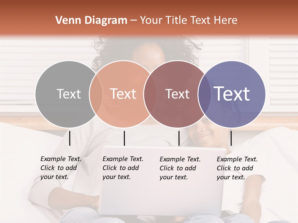 A Woman And Child Sitting On A Bed With A Laptop PowerPoint Template