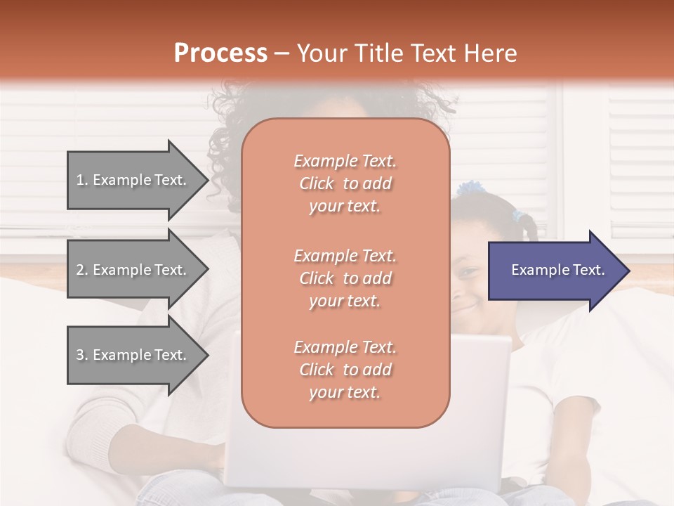 A Woman And Child Sitting On A Bed With A Laptop PowerPoint Template