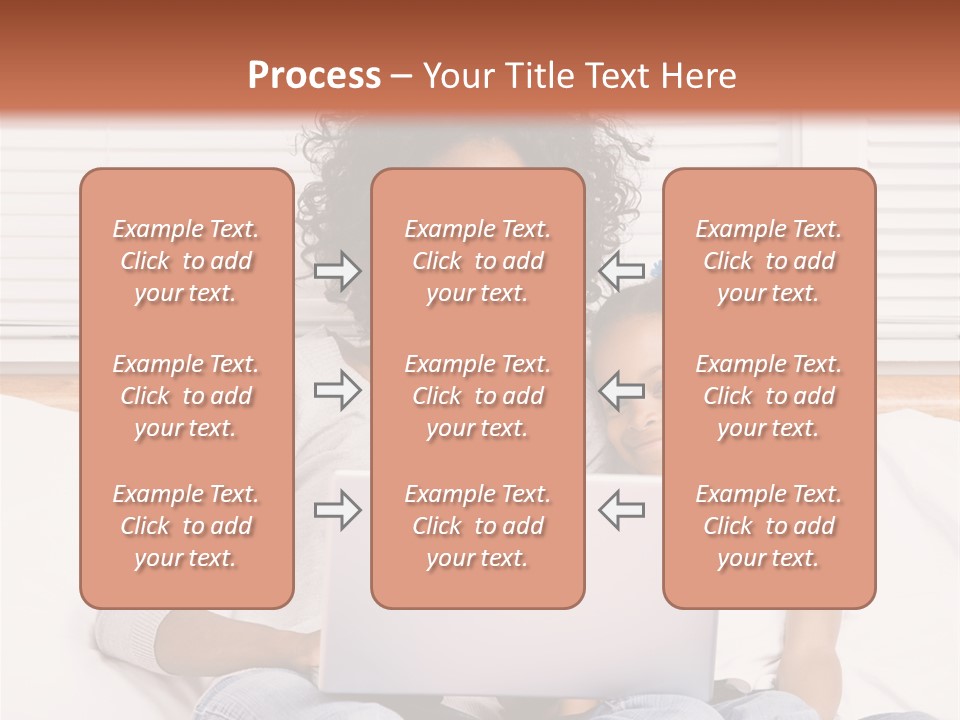A Woman And Child Sitting On A Bed With A Laptop PowerPoint Template