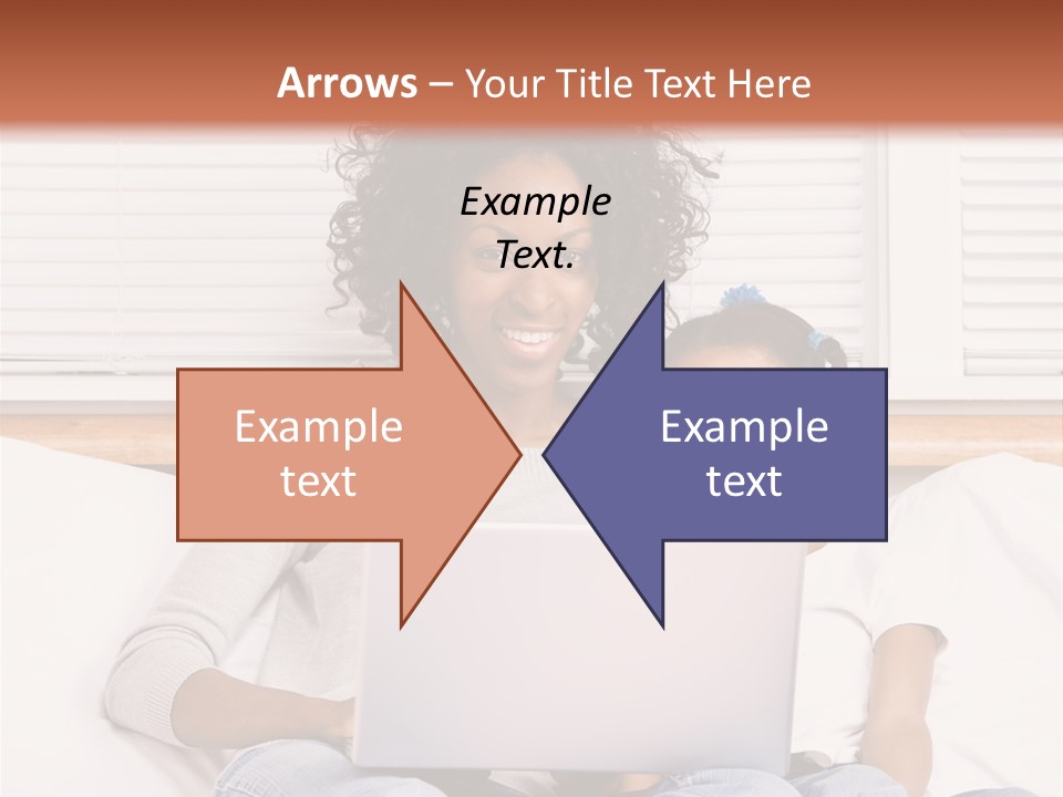 A Woman And Child Sitting On A Bed With A Laptop PowerPoint Template