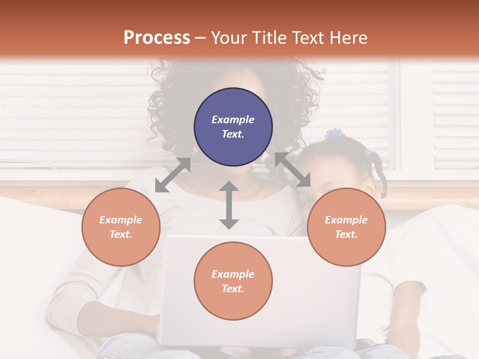 A Woman And Child Sitting On A Bed With A Laptop PowerPoint Template