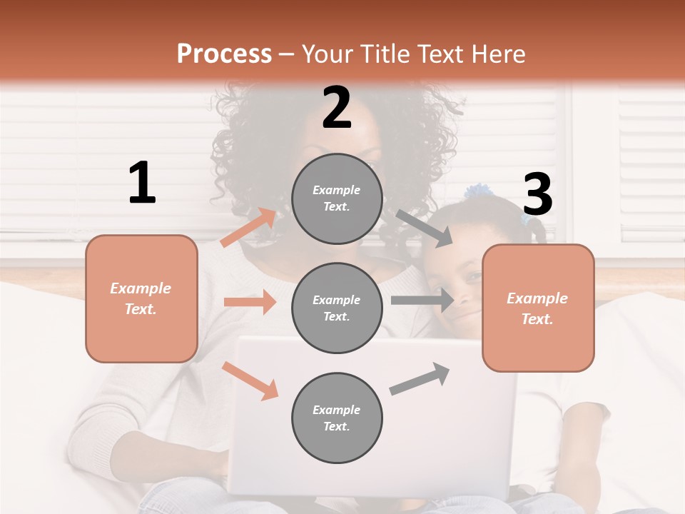 A Woman And Child Sitting On A Bed With A Laptop PowerPoint Template