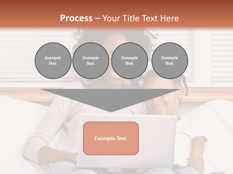 A Woman And Child Sitting On A Bed With A Laptop PowerPoint Template