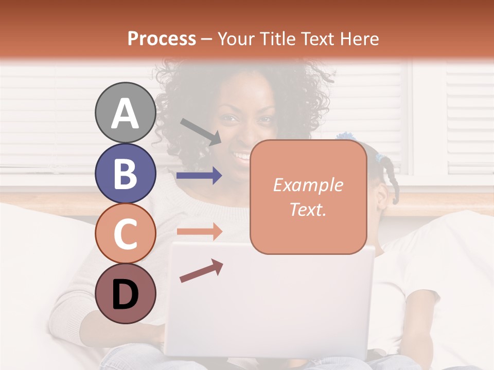 A Woman And Child Sitting On A Bed With A Laptop PowerPoint Template