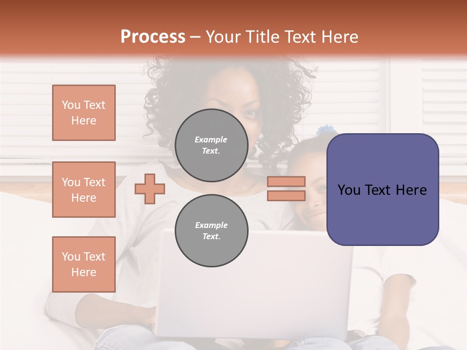 A Woman And Child Sitting On A Bed With A Laptop PowerPoint Template