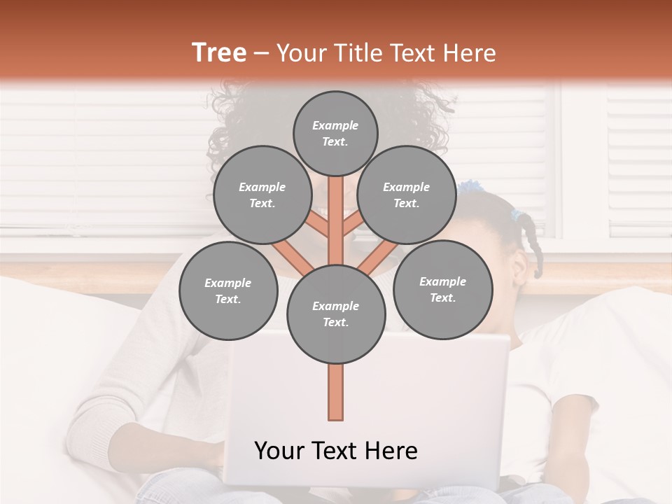 A Woman And Child Sitting On A Bed With A Laptop PowerPoint Template