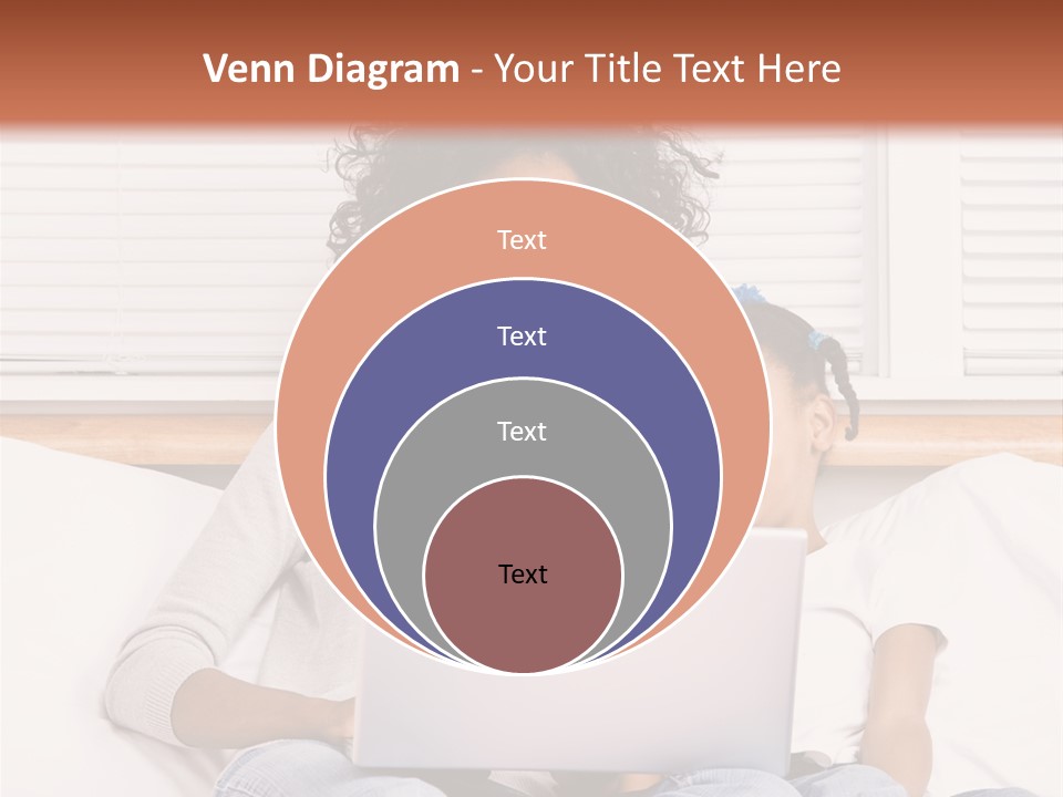 A Woman And Child Sitting On A Bed With A Laptop PowerPoint Template