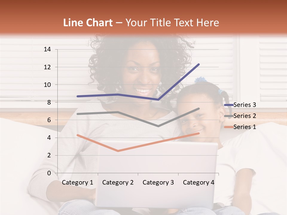 A Woman And Child Sitting On A Bed With A Laptop PowerPoint Template