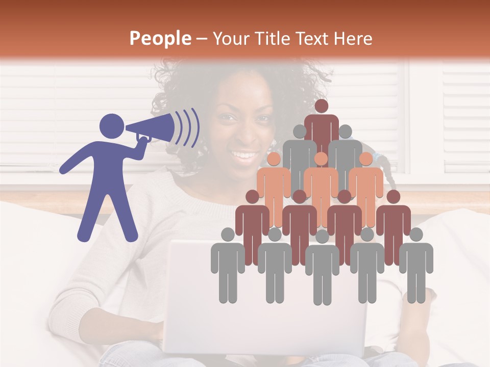 A Woman And Child Sitting On A Bed With A Laptop PowerPoint Template