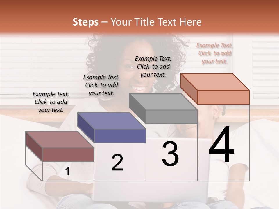 A Woman And Child Sitting On A Bed With A Laptop PowerPoint Template