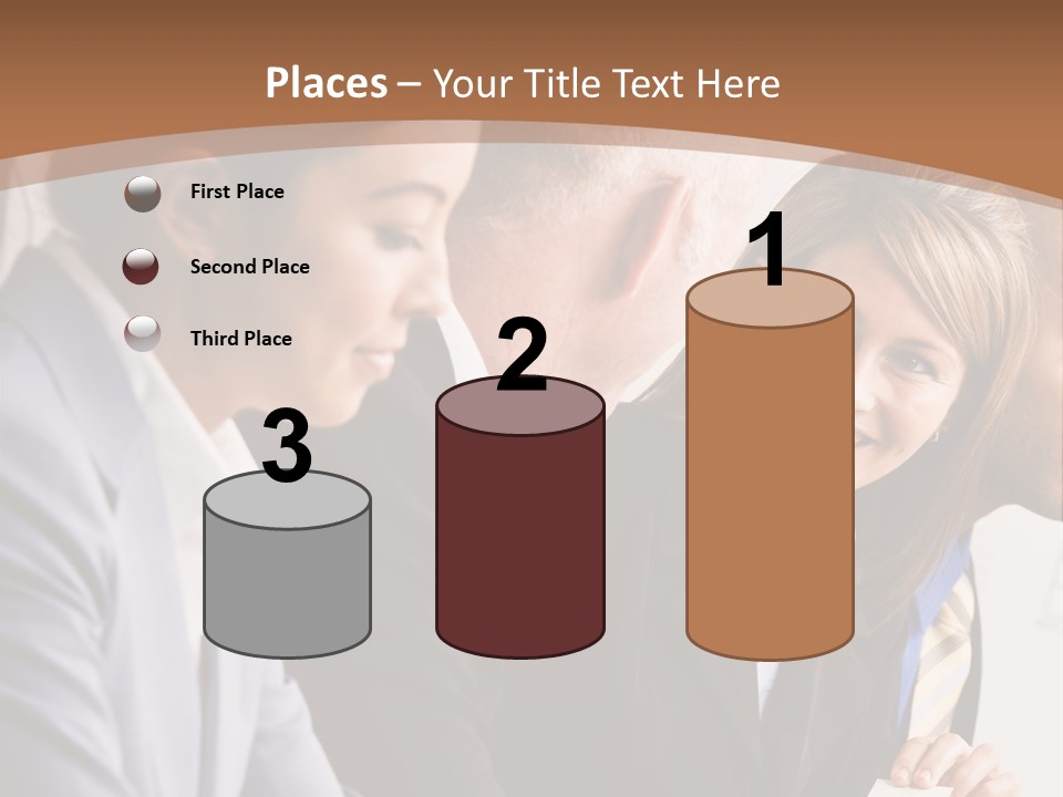 Confident Businesswoman Handing Co-Worker Business Card In Meeting PowerPoint Template