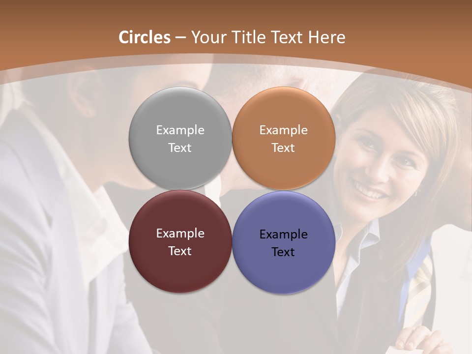 Confident Businesswoman Handing Co-Worker Business Card In Meeting PowerPoint Template