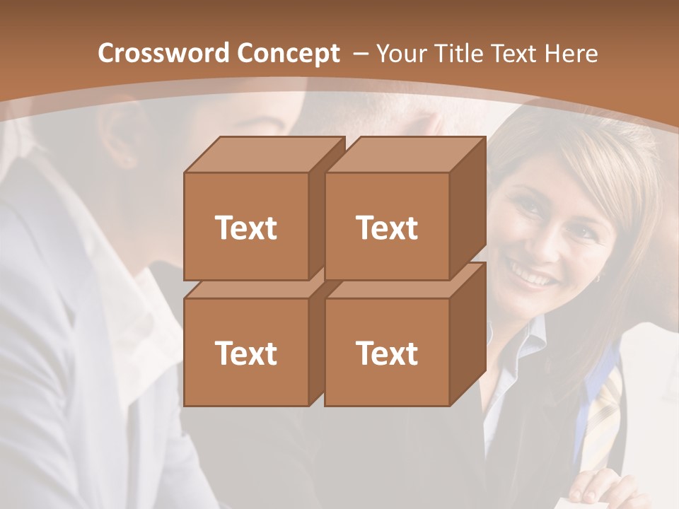 Confident Businesswoman Handing Co-Worker Business Card In Meeting PowerPoint Template