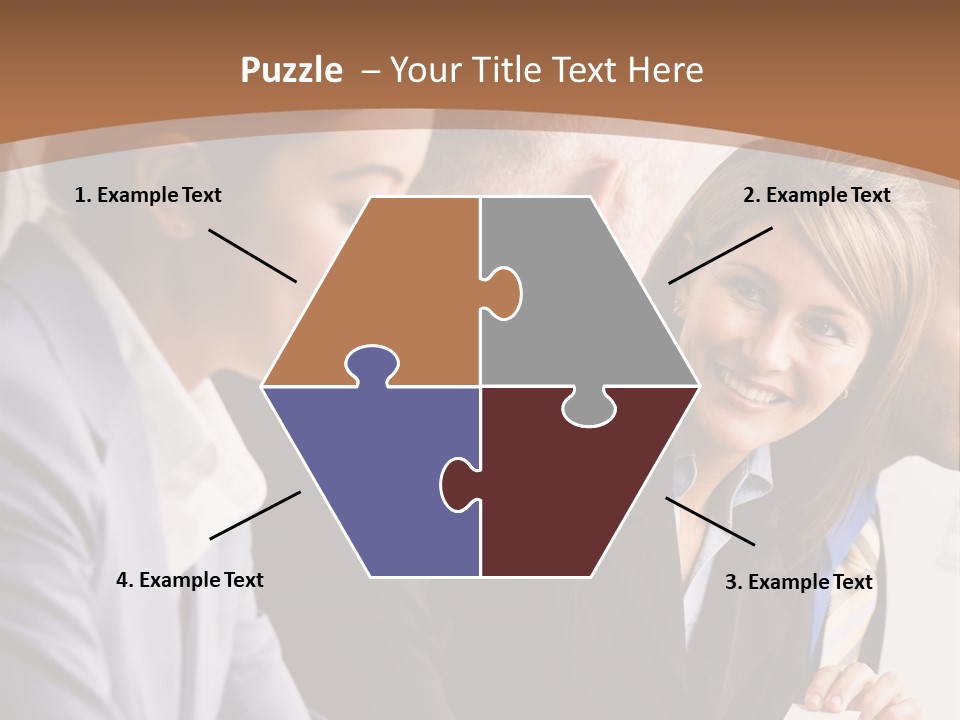 Confident Businesswoman Handing Co-Worker Business Card In Meeting PowerPoint Template