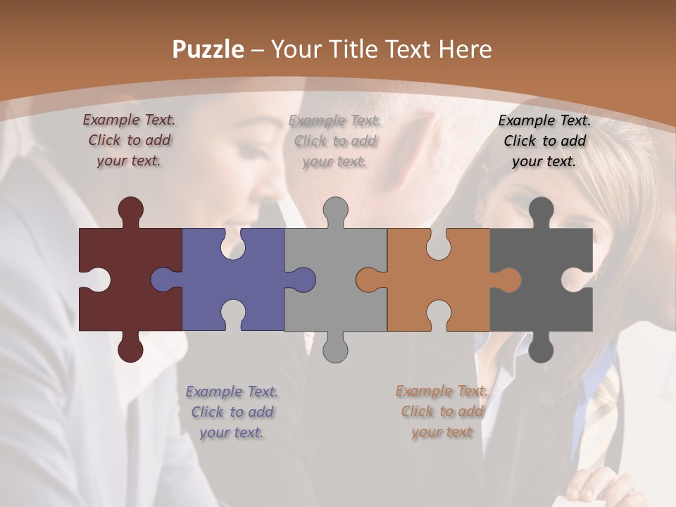 Confident Businesswoman Handing Co-Worker Business Card In Meeting PowerPoint Template