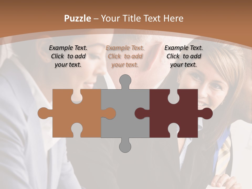 Confident Businesswoman Handing Co-Worker Business Card In Meeting PowerPoint Template