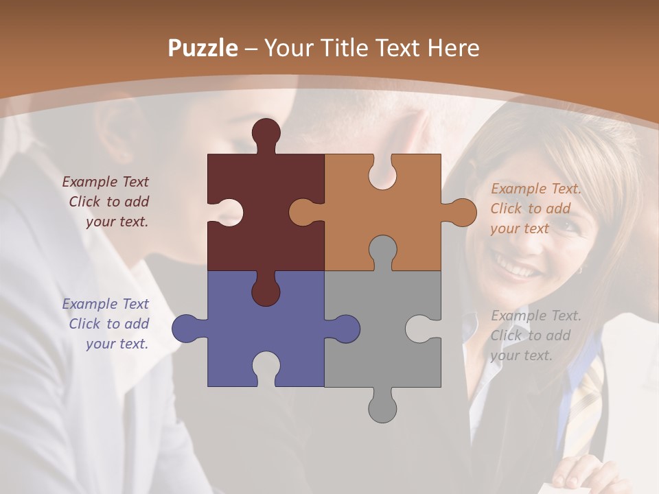 Confident Businesswoman Handing Co-Worker Business Card In Meeting PowerPoint Template