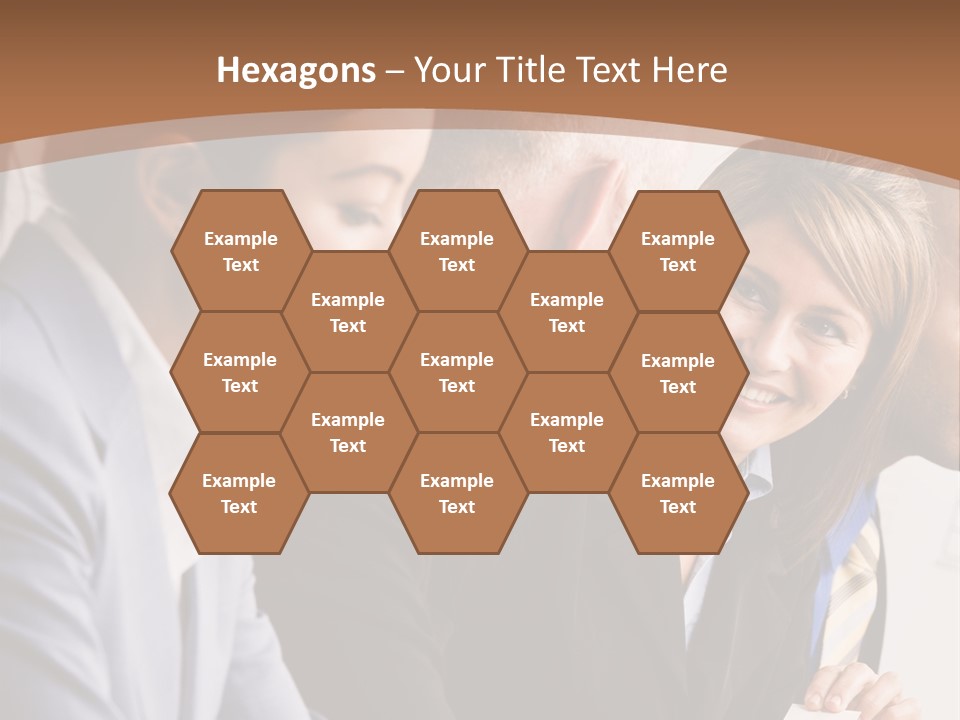 Confident Businesswoman Handing Co-Worker Business Card In Meeting PowerPoint Template