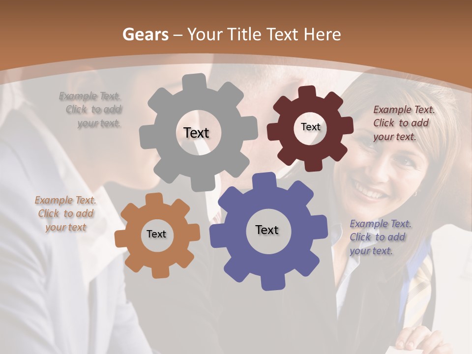 Confident Businesswoman Handing Co-Worker Business Card In Meeting PowerPoint Template