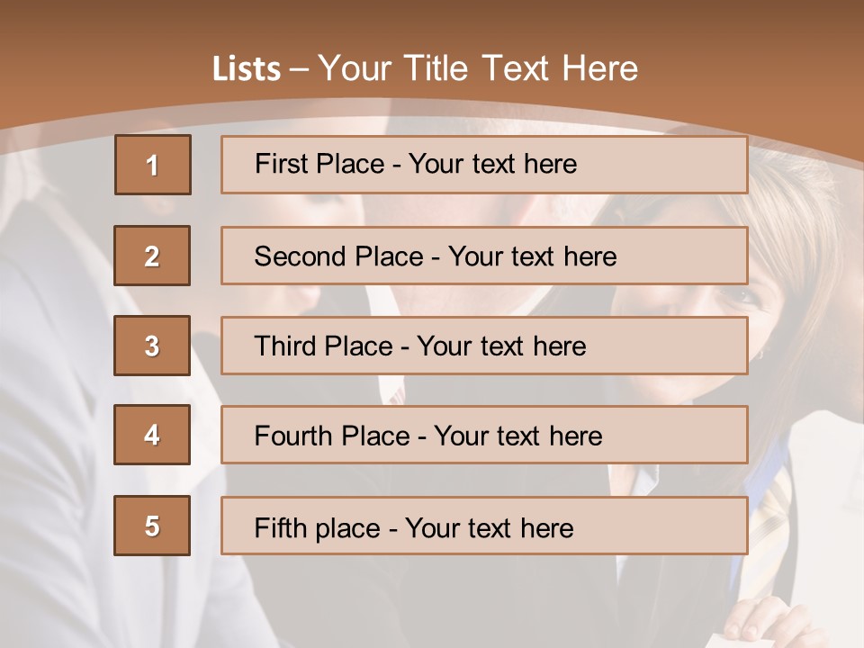 Confident Businesswoman Handing Co-Worker Business Card In Meeting PowerPoint Template