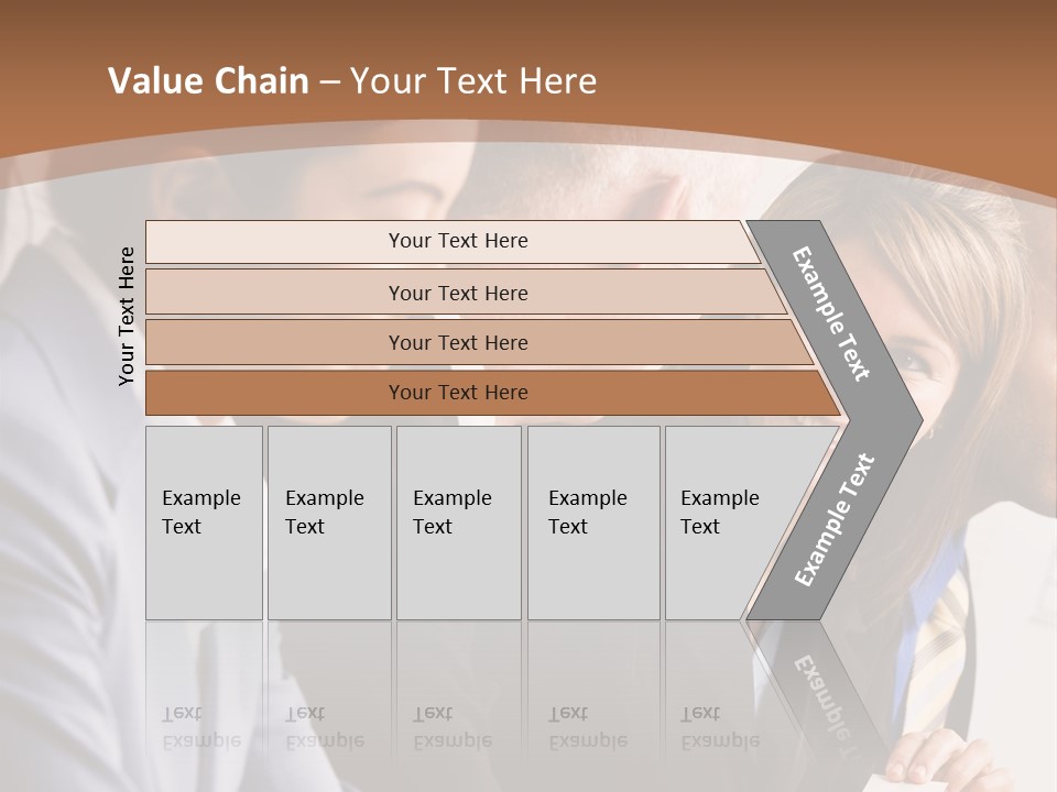 Confident Businesswoman Handing Co-Worker Business Card In Meeting PowerPoint Template