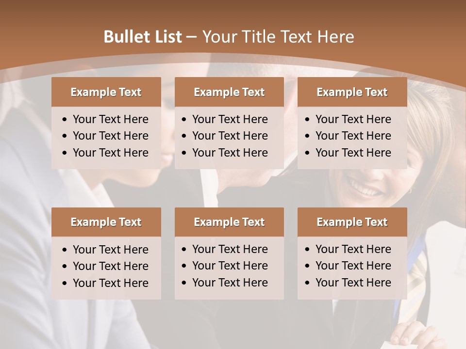 Confident Businesswoman Handing Co-Worker Business Card In Meeting PowerPoint Template