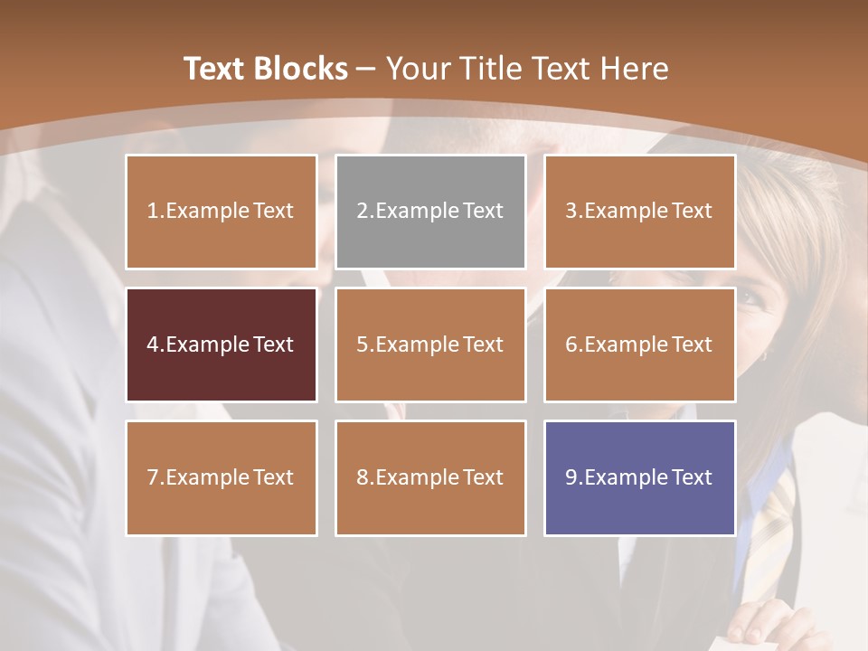 Confident Businesswoman Handing Co-Worker Business Card In Meeting PowerPoint Template