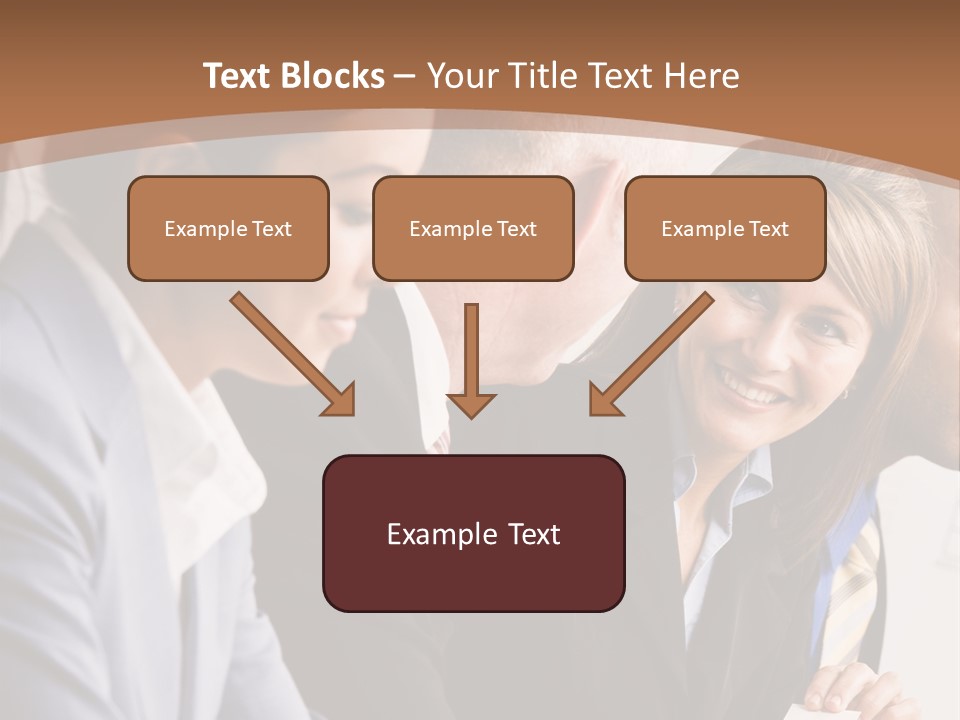 Confident Businesswoman Handing Co-Worker Business Card In Meeting PowerPoint Template