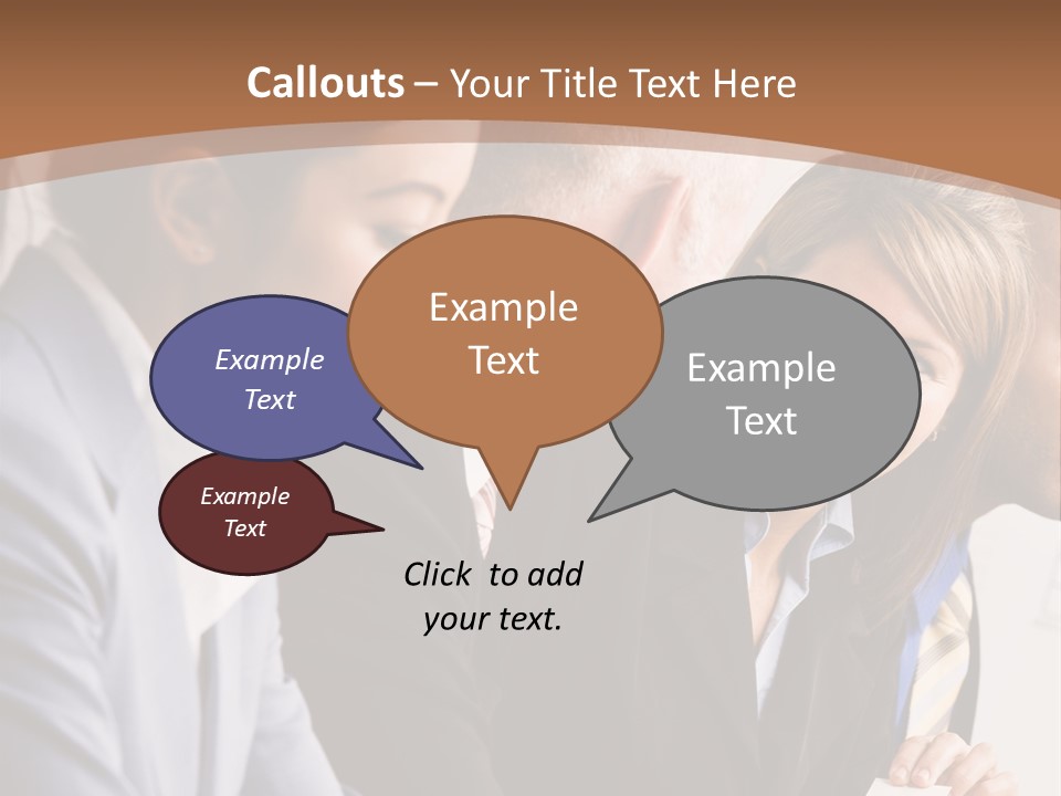 Confident Businesswoman Handing Co-Worker Business Card In Meeting PowerPoint Template