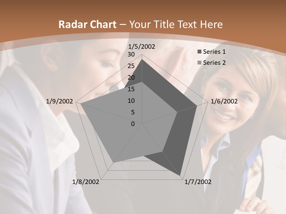 Confident Businesswoman Handing Co-Worker Business Card In Meeting PowerPoint Template