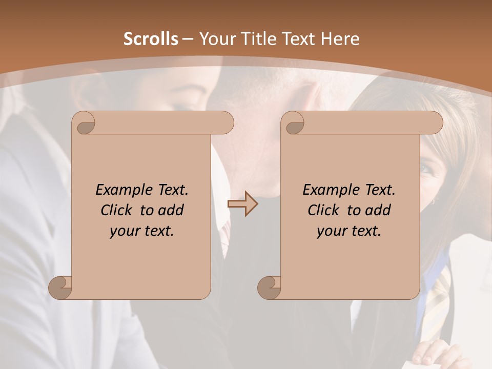 Confident Businesswoman Handing Co-Worker Business Card In Meeting PowerPoint Template
