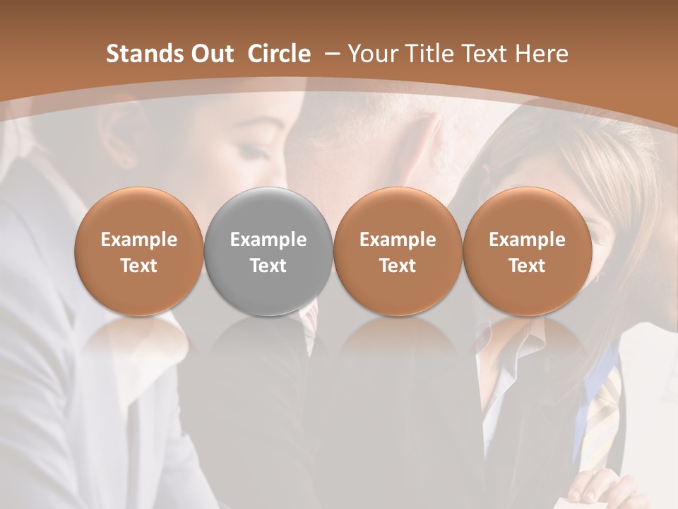 Confident Businesswoman Handing Co-Worker Business Card In Meeting PowerPoint Template