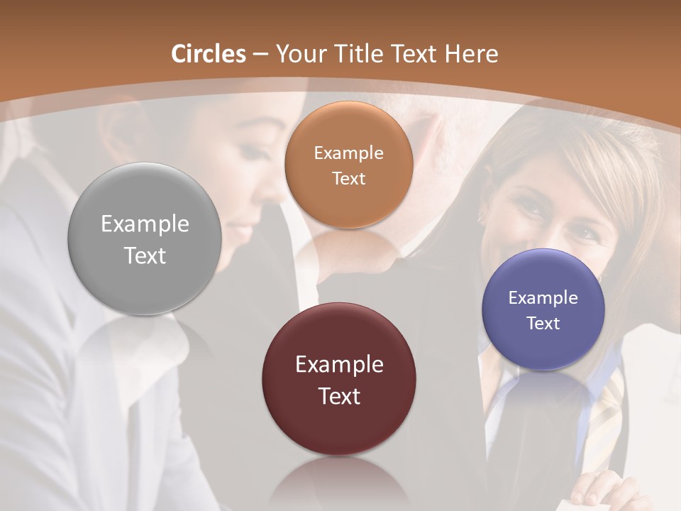 Confident Businesswoman Handing Co-Worker Business Card In Meeting PowerPoint Template