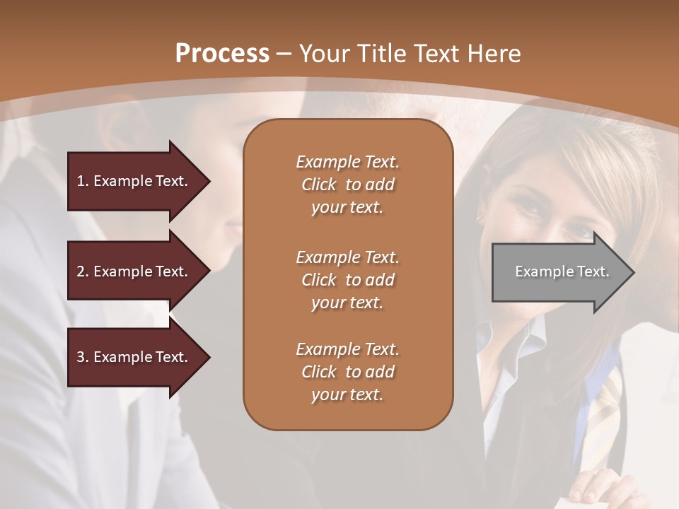 Confident Businesswoman Handing Co-Worker Business Card In Meeting PowerPoint Template