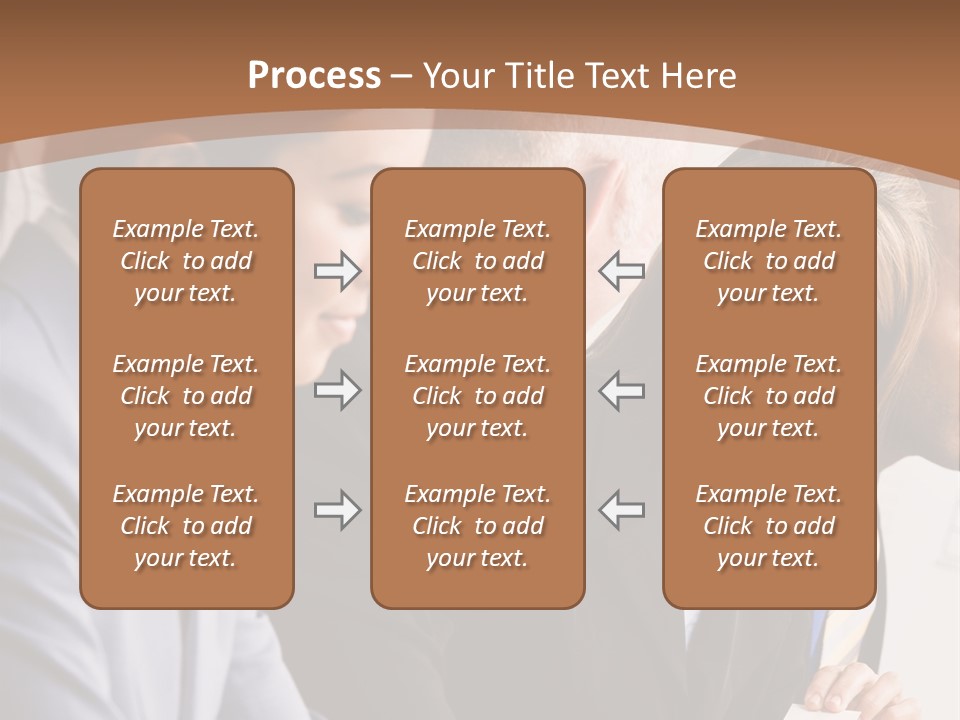 Confident Businesswoman Handing Co-Worker Business Card In Meeting PowerPoint Template