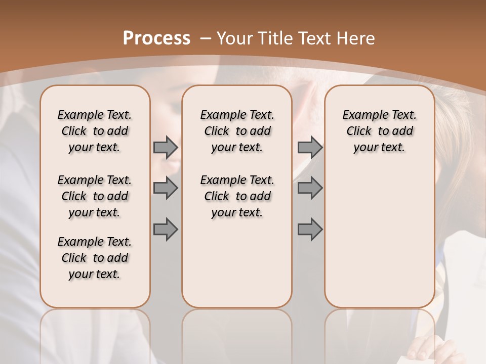 Confident Businesswoman Handing Co-Worker Business Card In Meeting PowerPoint Template