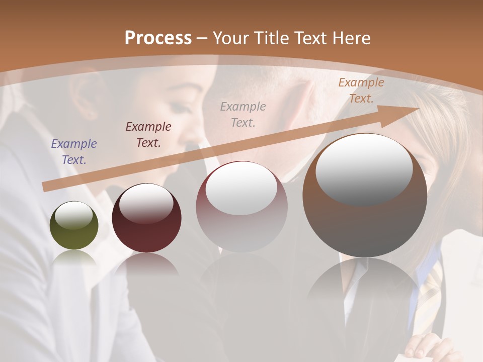 Confident Businesswoman Handing Co-Worker Business Card In Meeting PowerPoint Template