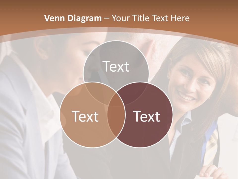 Confident Businesswoman Handing Co-Worker Business Card In Meeting PowerPoint Template