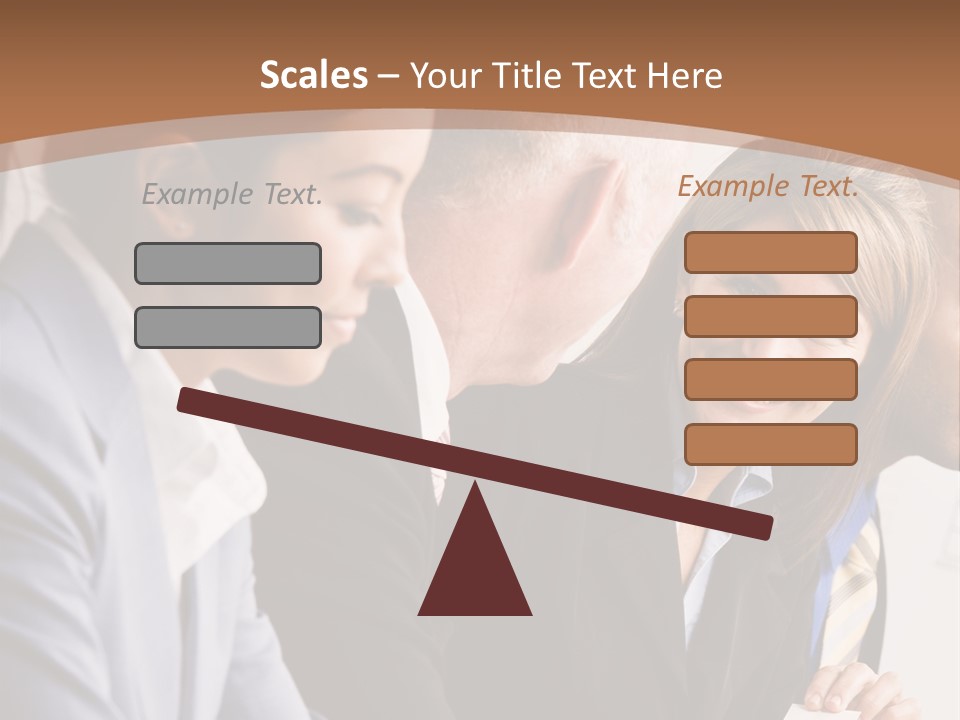 Confident Businesswoman Handing Co-Worker Business Card In Meeting PowerPoint Template