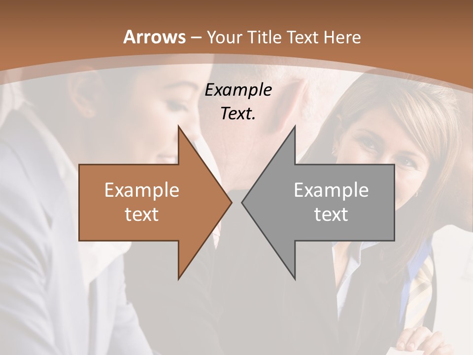 Confident Businesswoman Handing Co-Worker Business Card In Meeting PowerPoint Template