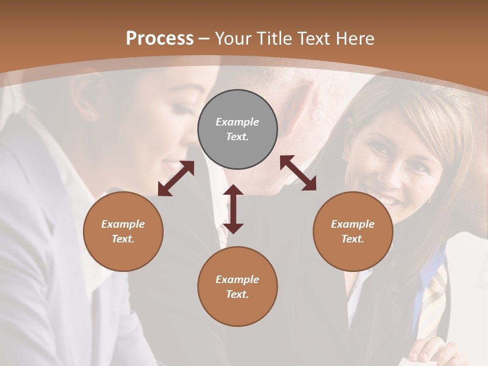 Confident Businesswoman Handing Co-Worker Business Card In Meeting PowerPoint Template