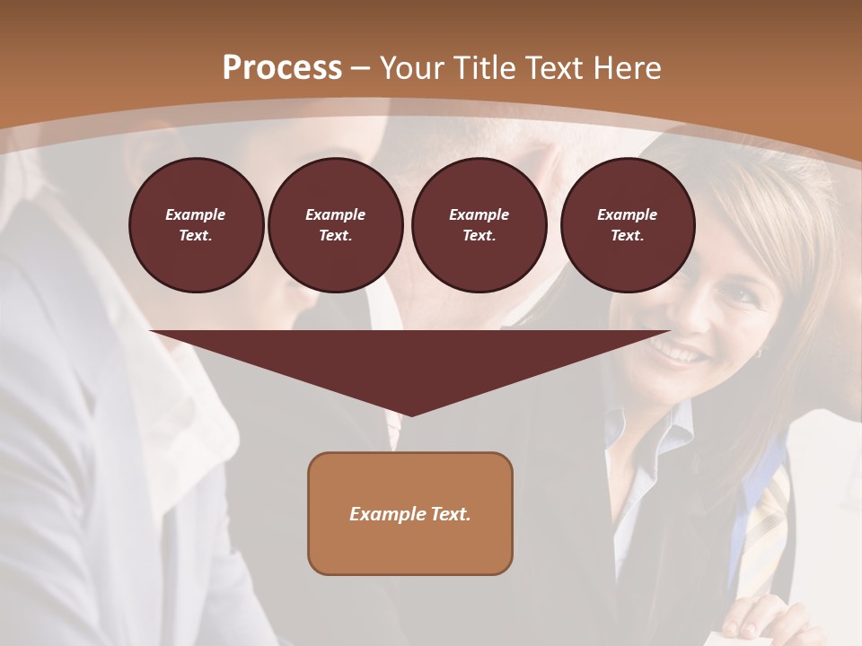 Confident Businesswoman Handing Co-Worker Business Card In Meeting PowerPoint Template