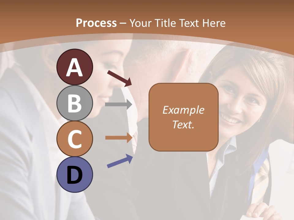 Confident Businesswoman Handing Co-Worker Business Card In Meeting PowerPoint Template