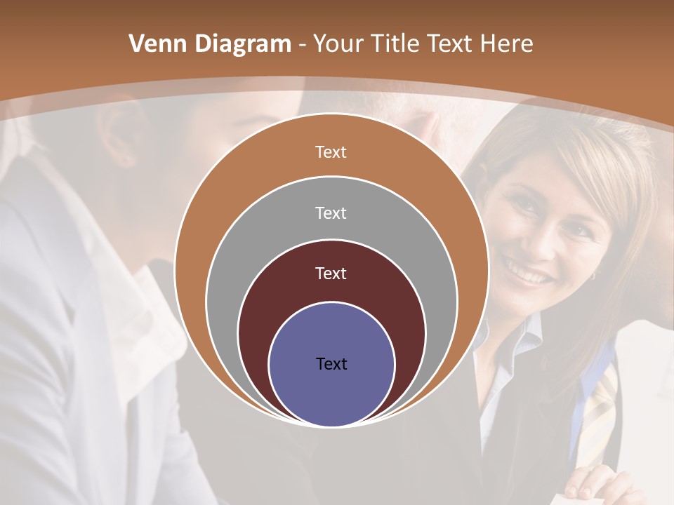 Confident Businesswoman Handing Co-Worker Business Card In Meeting PowerPoint Template